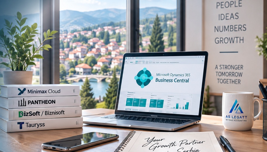 AS LEGATT digital accounting workspace with Microsoft Dynamics 365 Business Central, Minimax Cloud, Pantheon, BizSoft and Tauryss